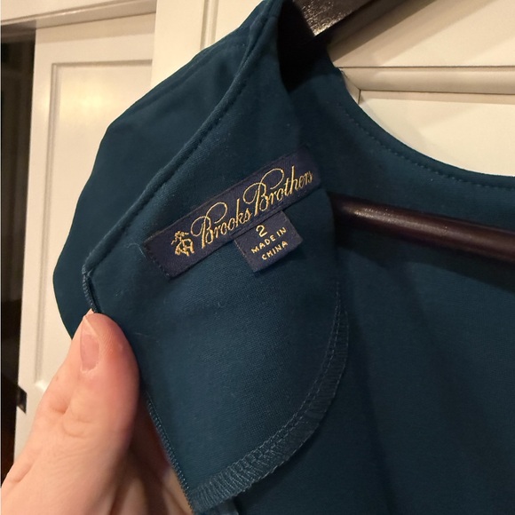 Brooks Brothers set- embroidered Floral jacket w/ coordinating solid teal dress - Picture 9 of 10